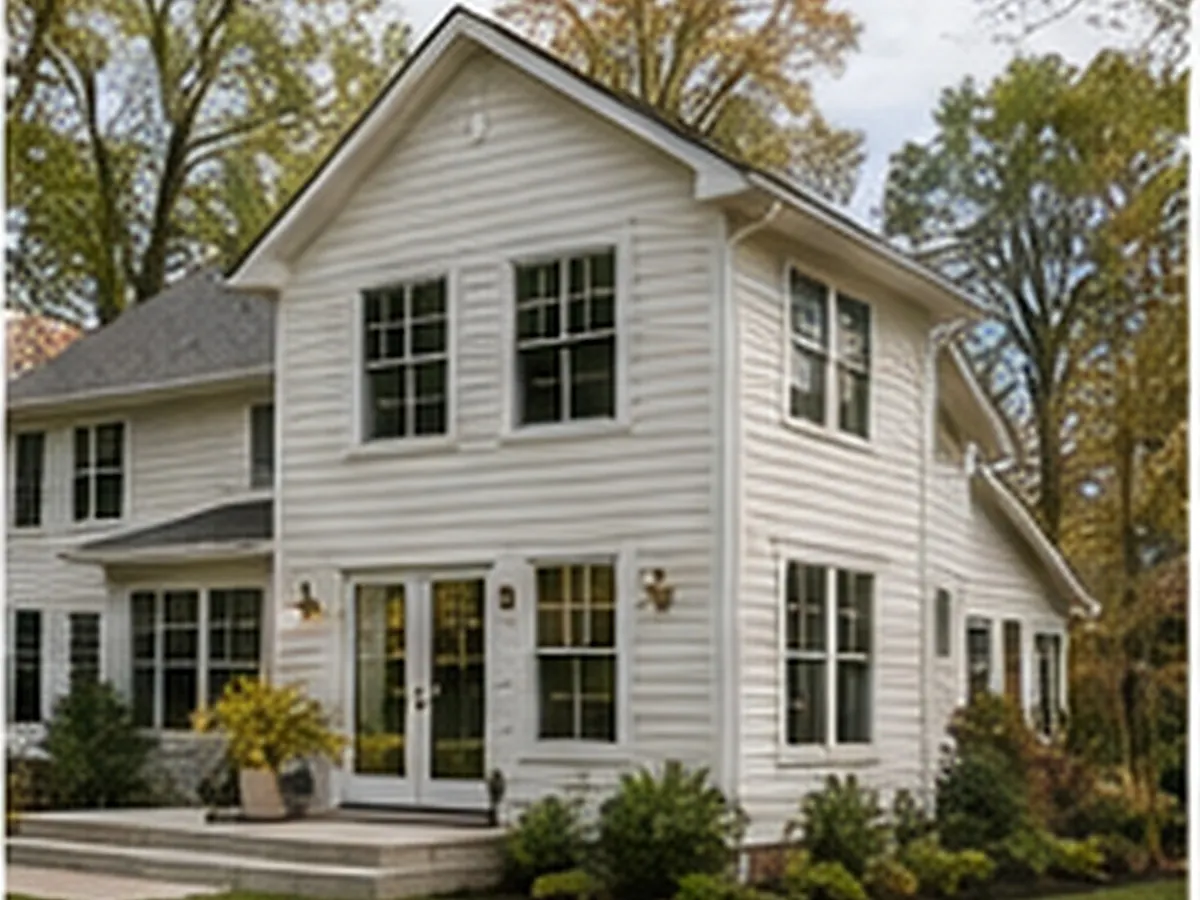 Two-story home addition concept with matching siding